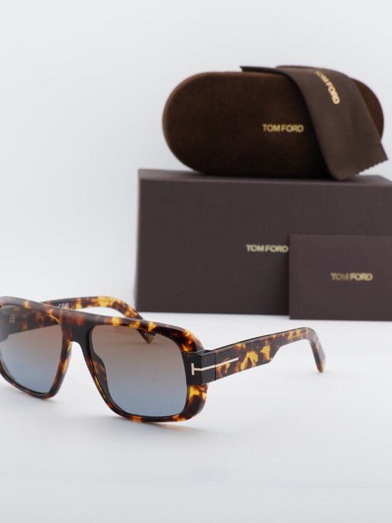 Tom Ford Turner FT1101 52F Sunglasses Havana Aviator Frame, Brown Lenses